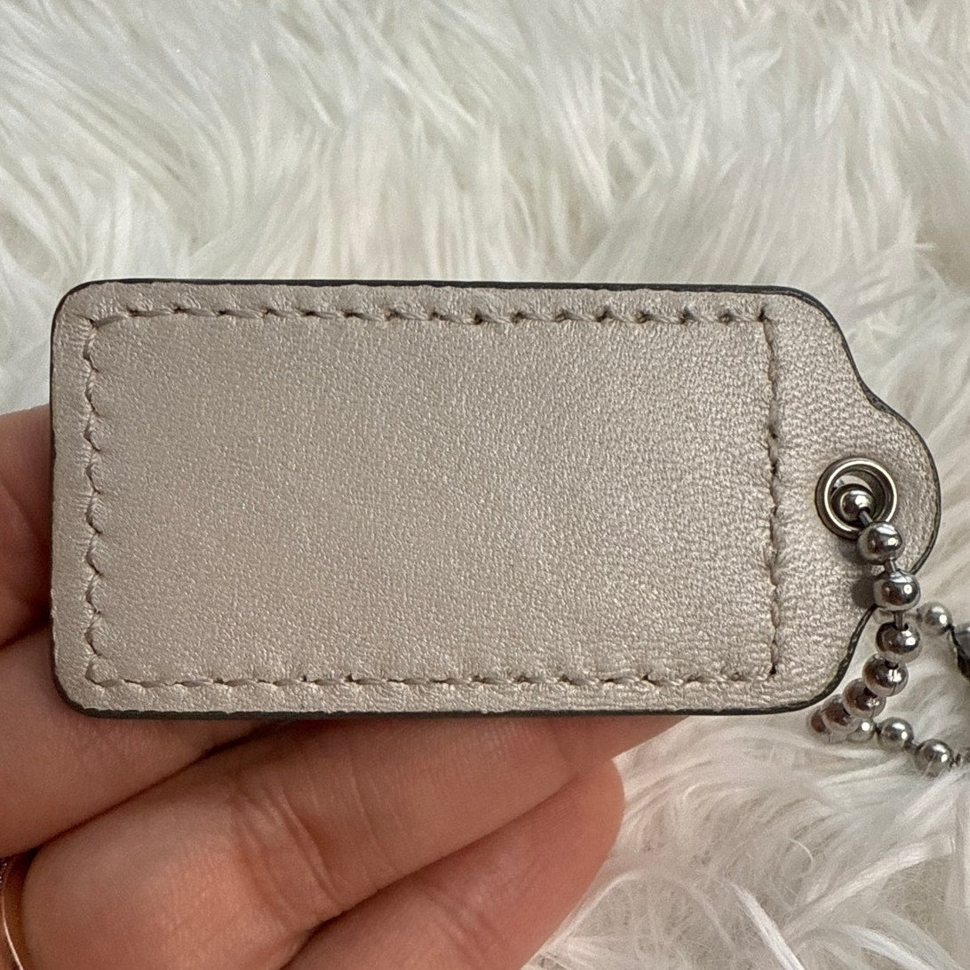 2" COACH Gray Fob Bag Charm Hang tag Hangtag
