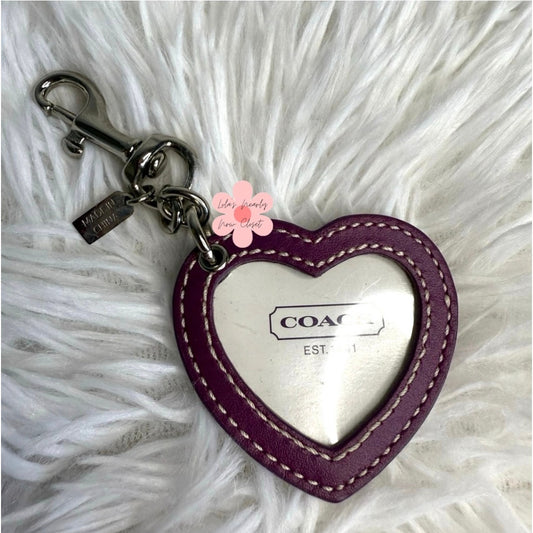 2" y2k COACH Purple Photo Frame Bag Charm Key Fob