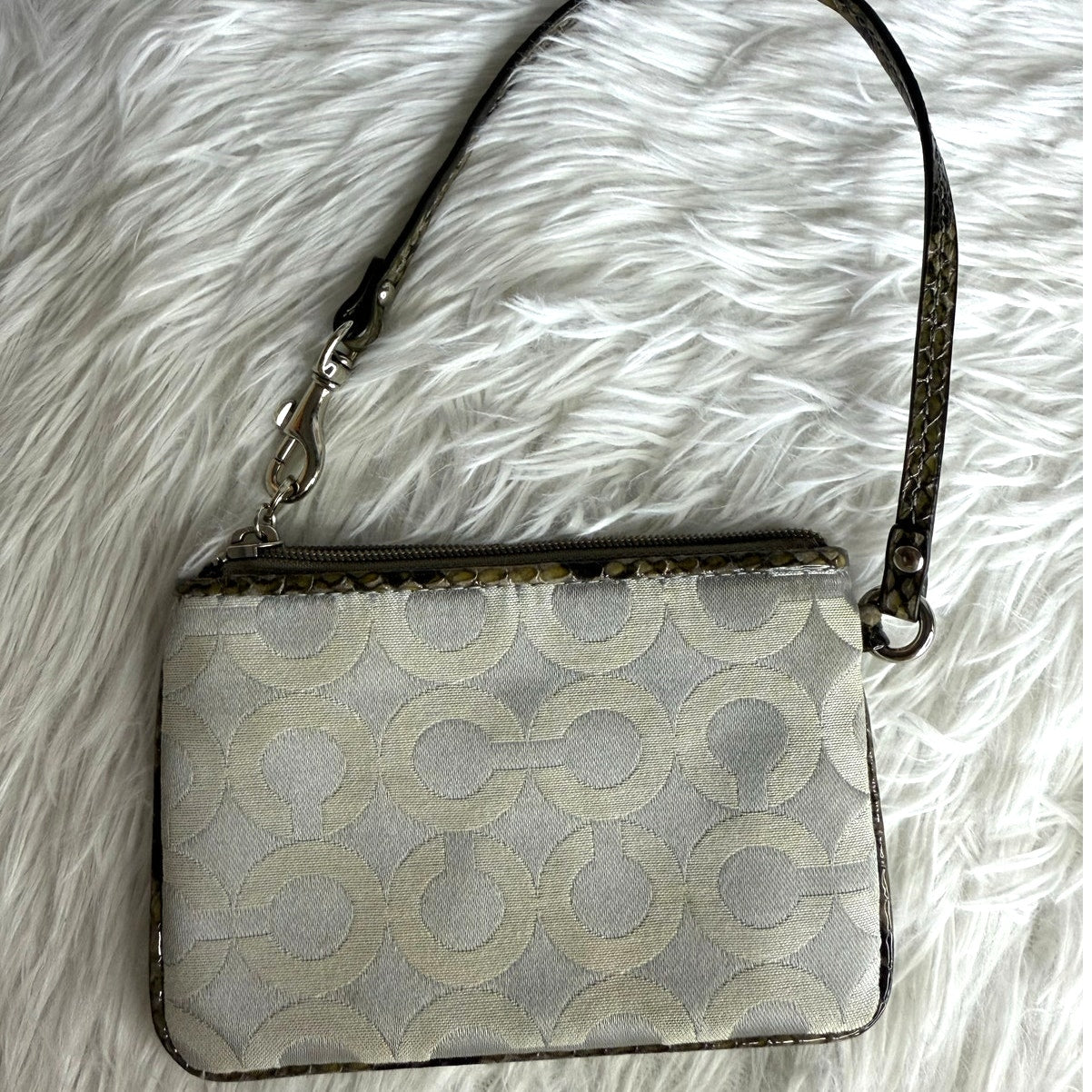 COACH Signature Animal Print Canvas Wristlet