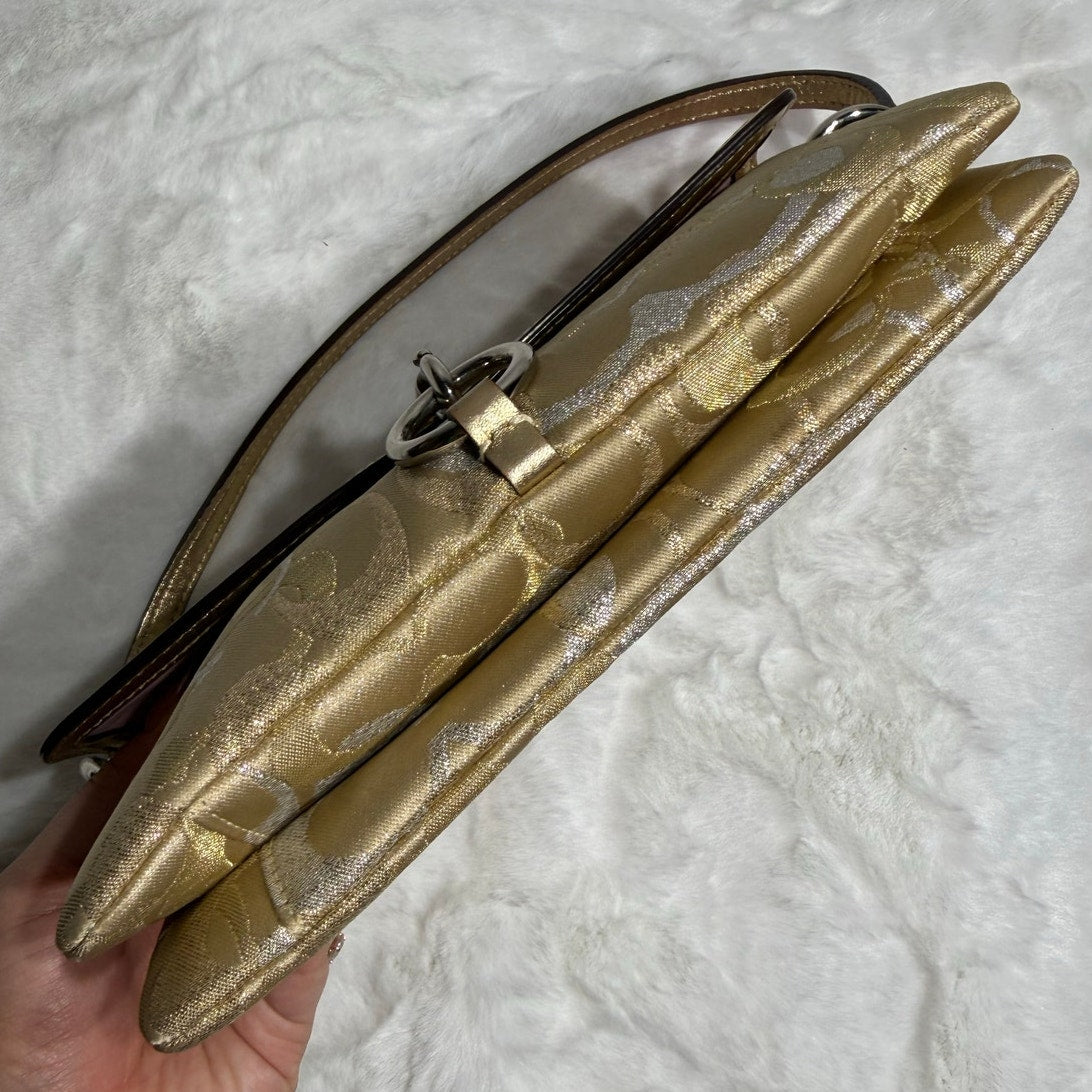 y2k COACH Vintage Demi Metallic Gold Silver Mini Purse