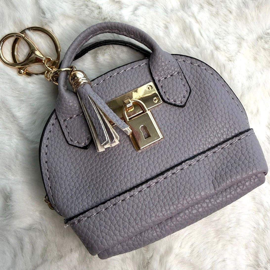 Mini Tote Bag Keychain Coin Purse Mini Pouch Zipper Fashion Charm Bag Charm