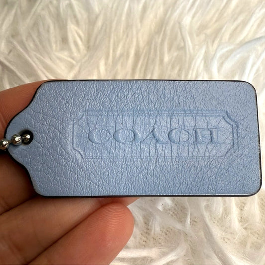 2” COACH Legacy Blue Fob Bag Charm Hang tag Hangtag