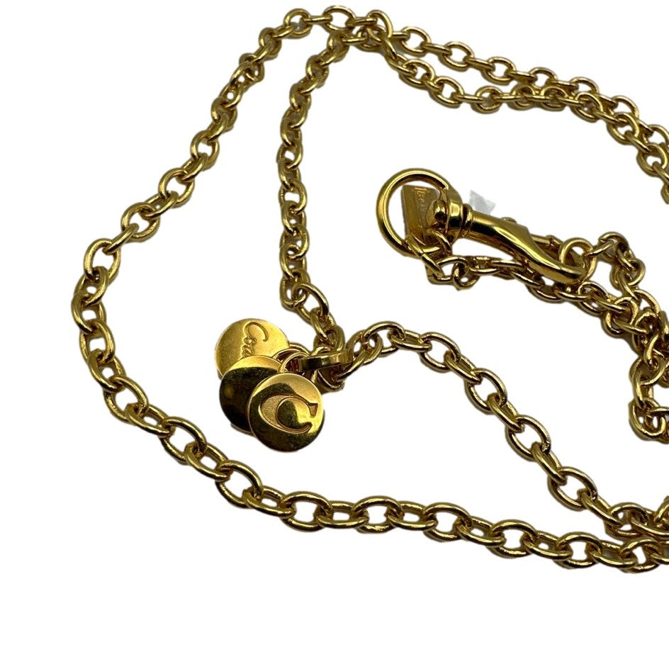 COACH LARGE SIGNATURE 2014 MEDALLION NECKLACE f96095