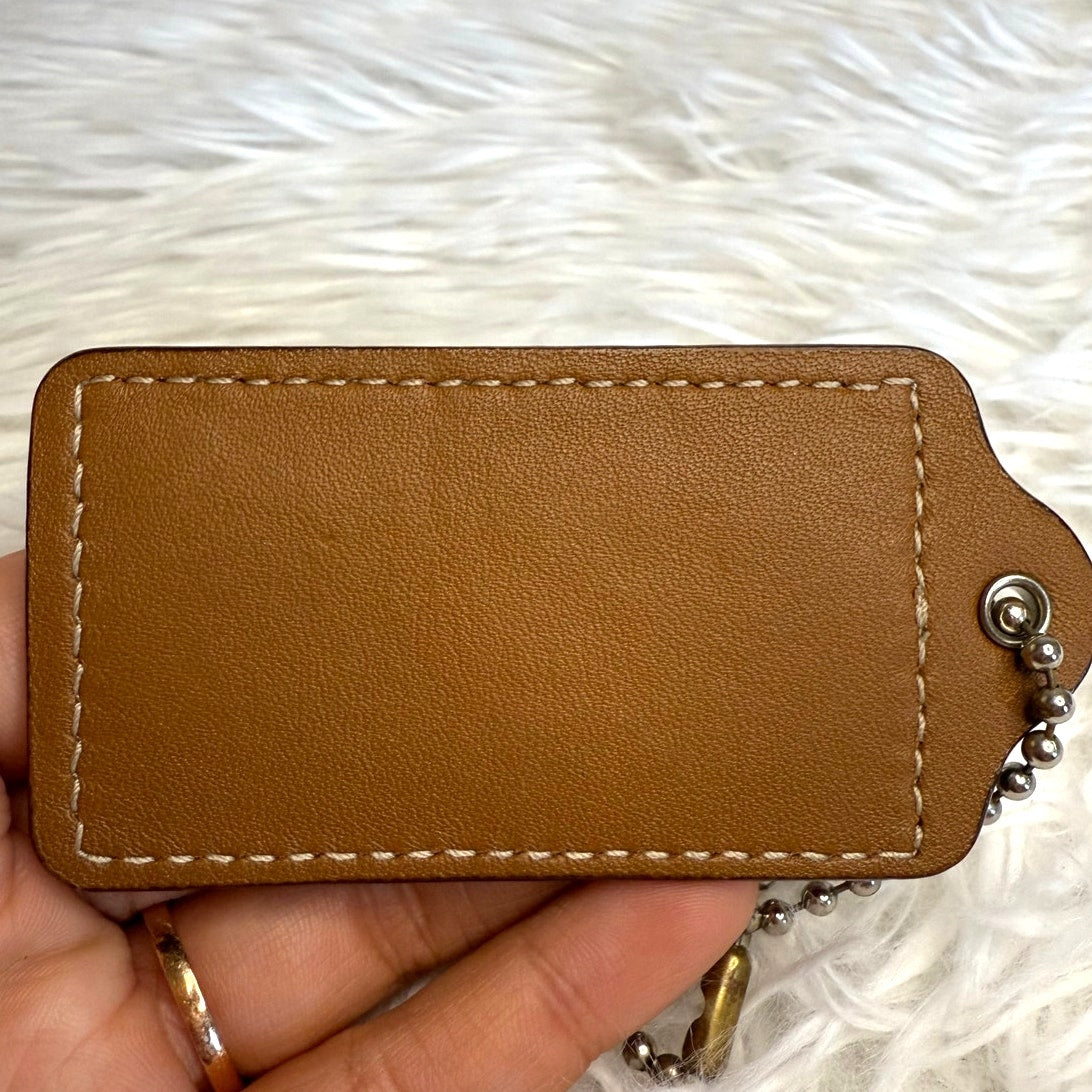 COACH Brown Fob Bag Charm Hang tag Hangtag
