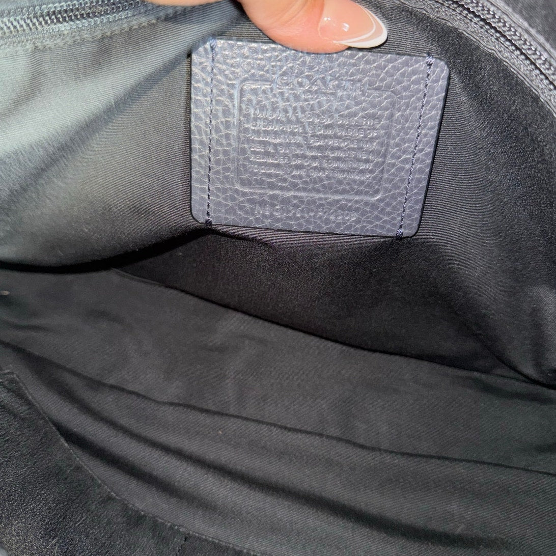 Coach BOND F72308 Black Leather Briefcase w/ Crossbody Strap