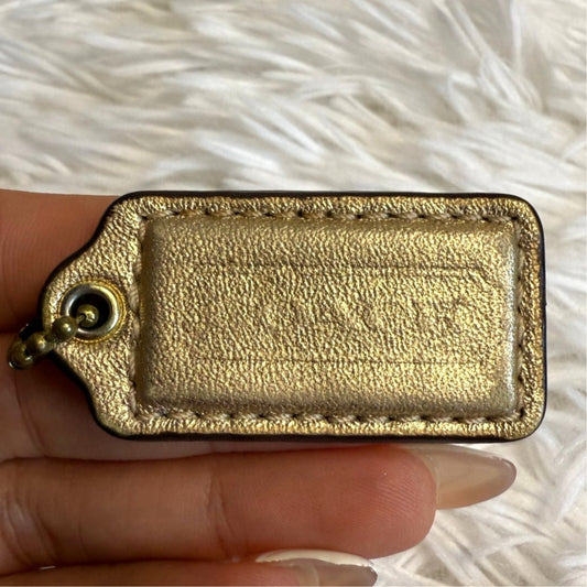 1.5" COACH Gold Fob Bag Charm Hang tag Hangtag