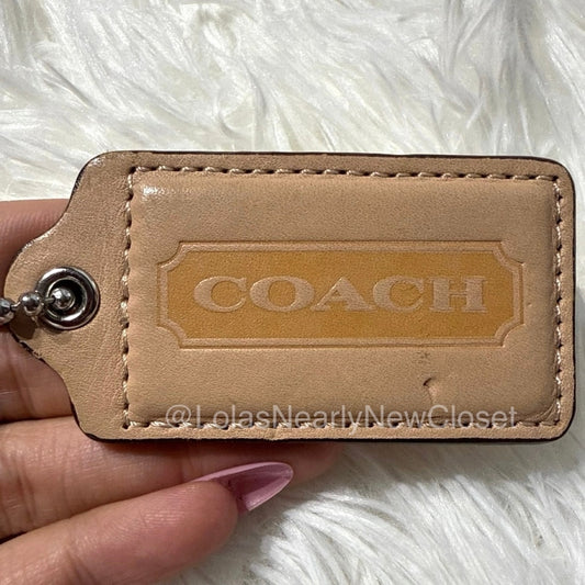 2.5" COACH Nude Tan Fob Bag Charm Hang tag Hangtag