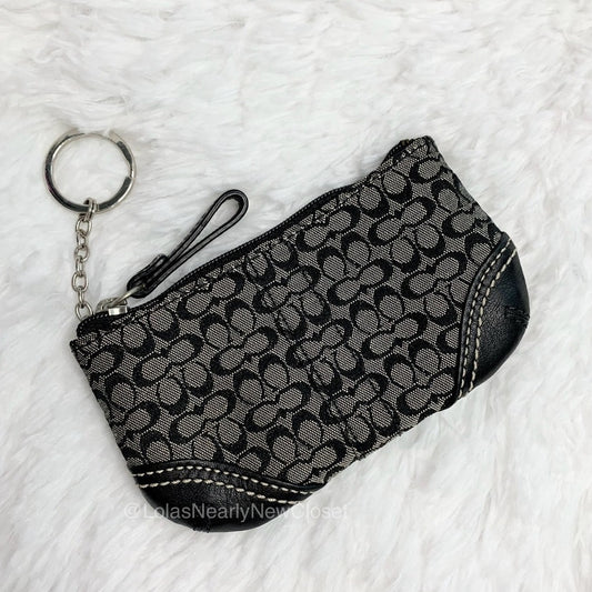y2k Coach Black Coin Purse Wallet Key Ring