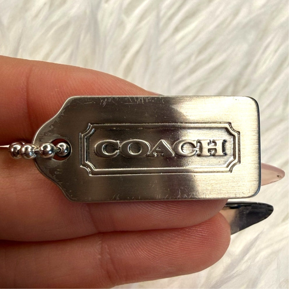 1" Coach Silver Metal Hangtag Tag Hang Tag Fob