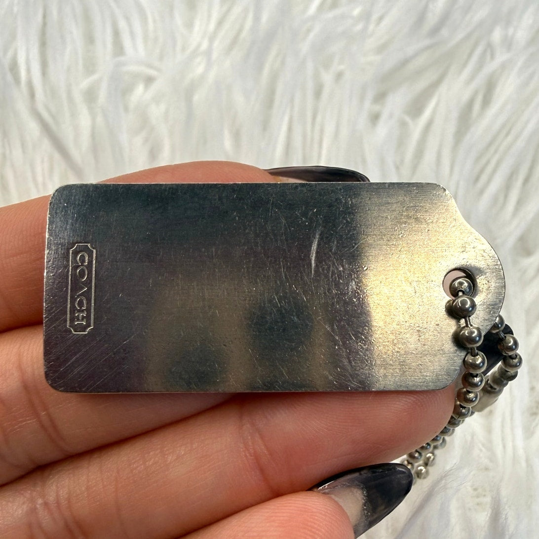 1.5" y2k COACH Vintage Metal Fob Bag Charm Hang tag Hangtag
