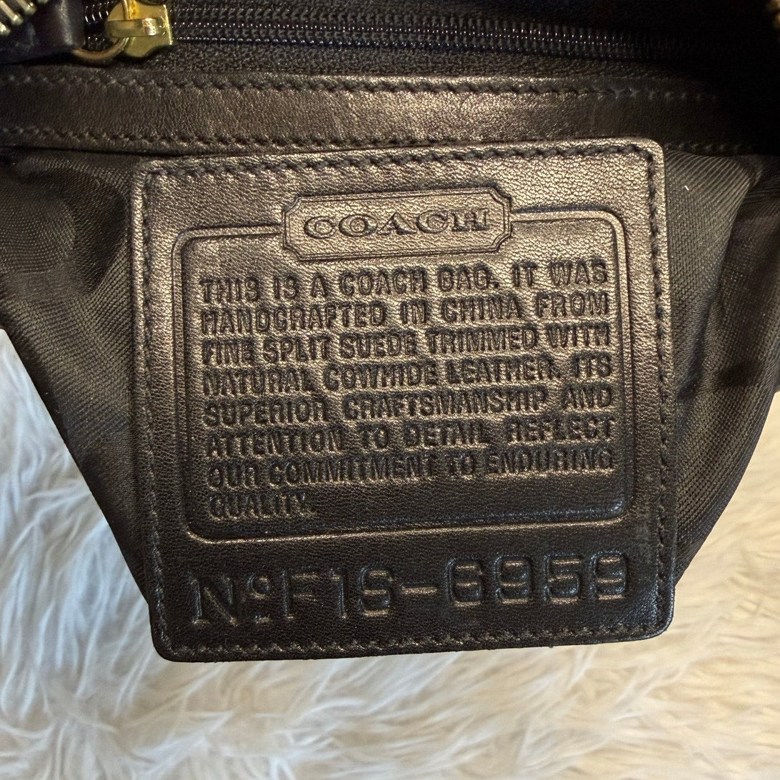 Vintage COACH 2001 Black Suede Shoulder Bag