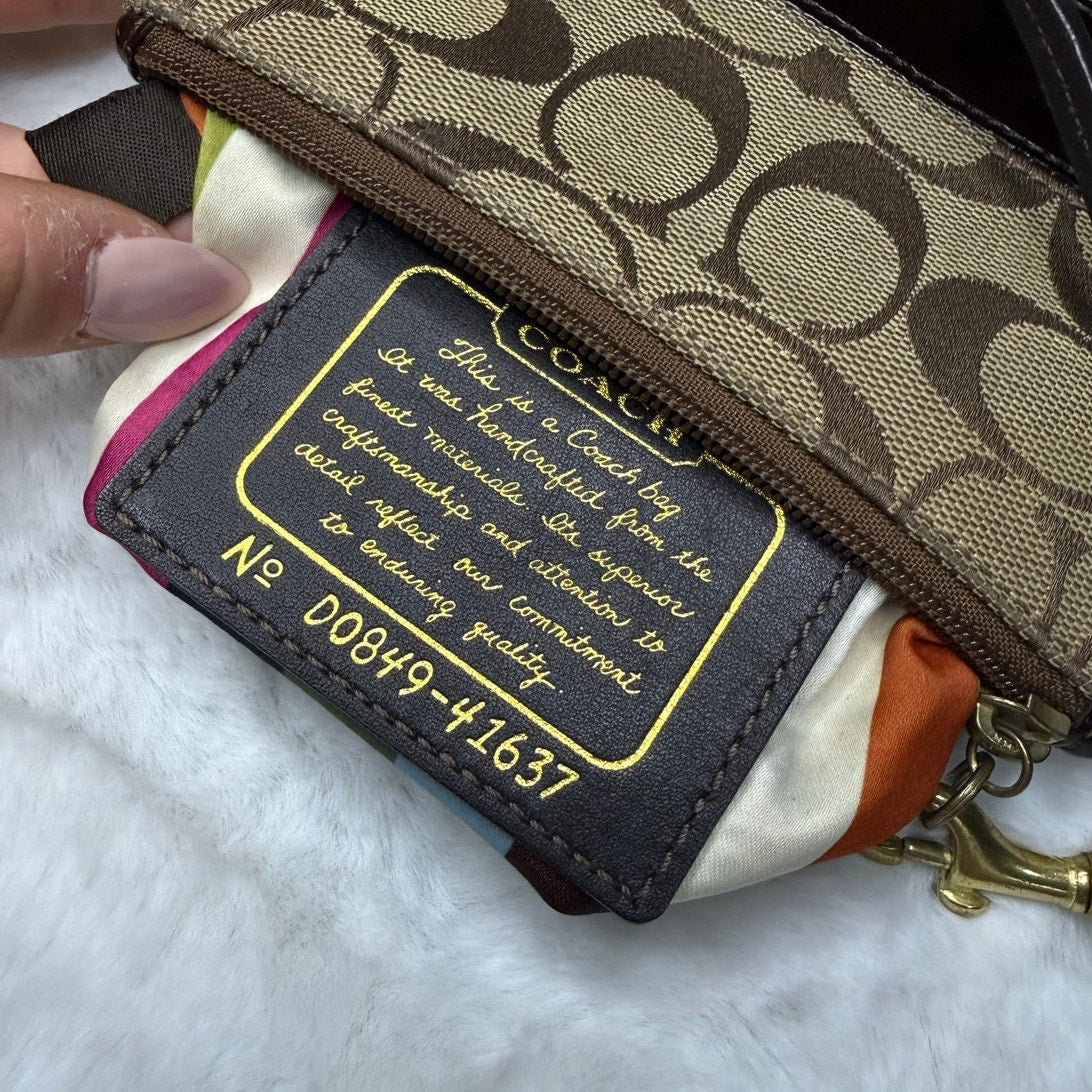 y2k COACH Legacy Stripe Wristlet