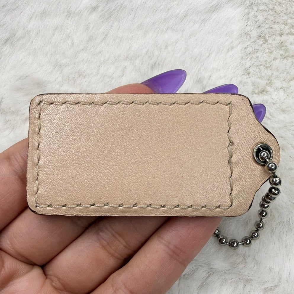 2"  COACH Cream Fob Bag Charm Hang tag Hangtag