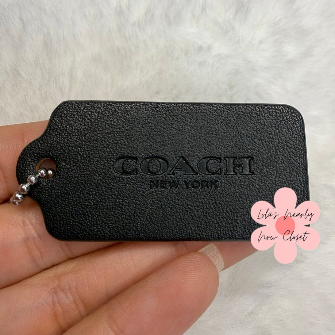 2" COACH Black Fob Bag Charm Hang tag Hangtag