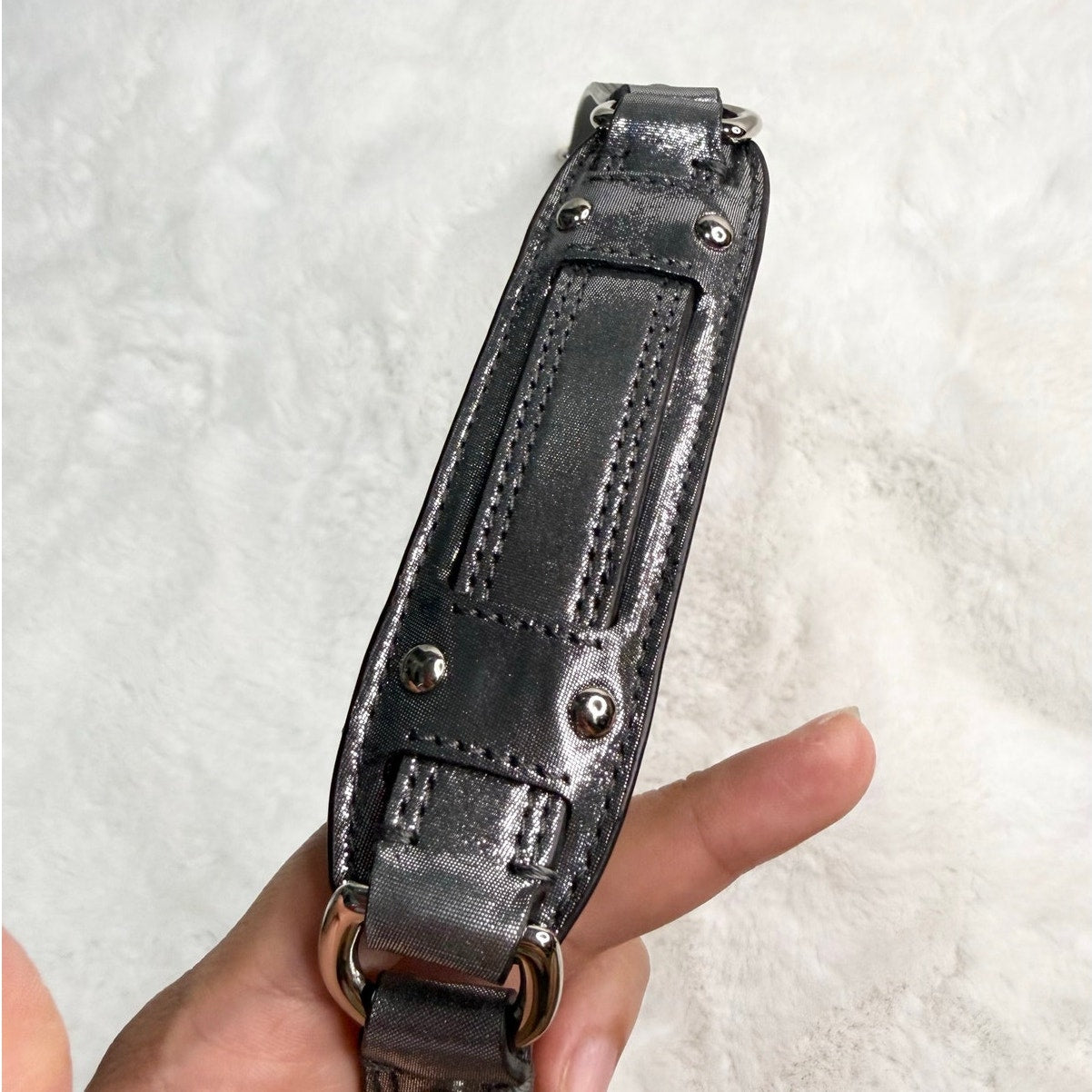 Metallic Silver Shimmer Replacement Shoulder Strap