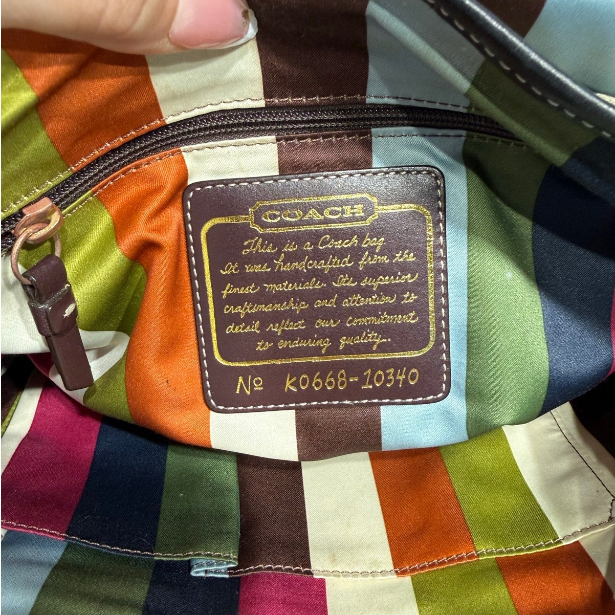 y2k COACH Vintage Black Brown Khaki Signature Legacy Flip Turnlock