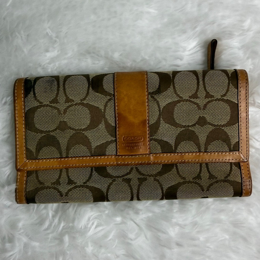 Coach Tan Brown Signature Wallet