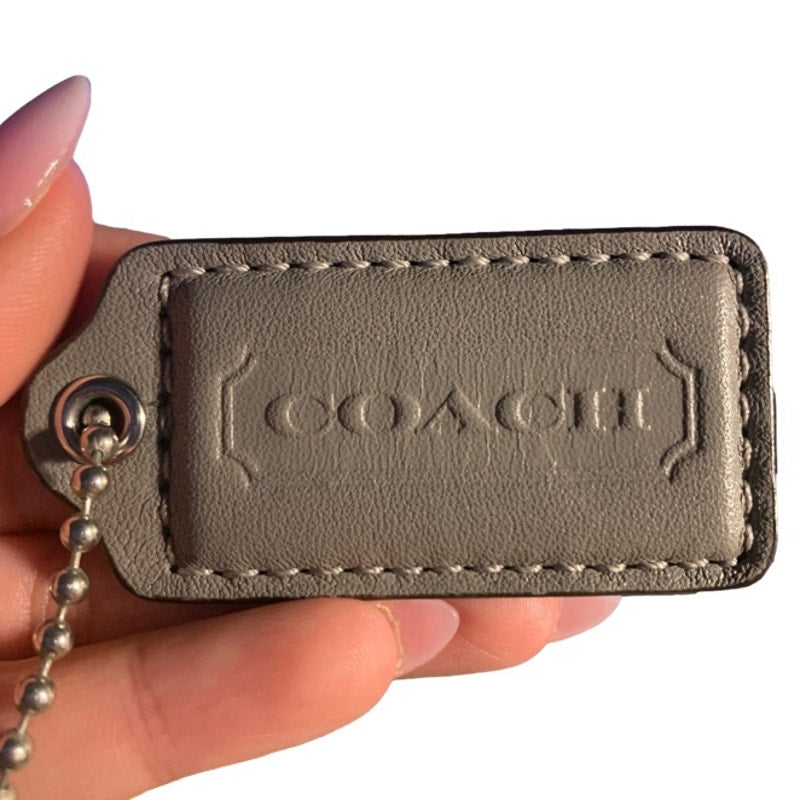 COACH Gray Hang Tag Bag Charm Fob