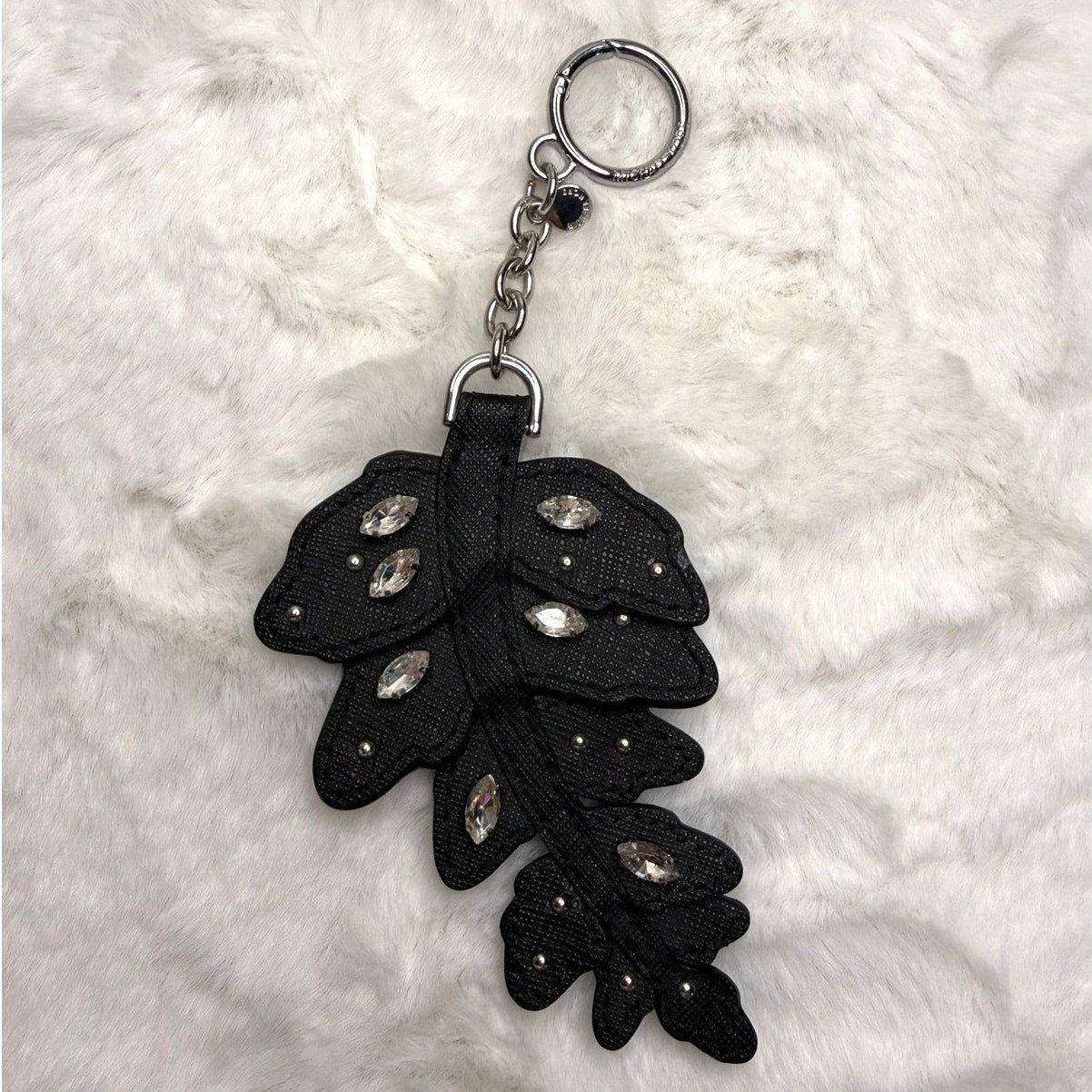 Michael Kors Crystal Leather Fern Key Chain Key Fob Bag Charm