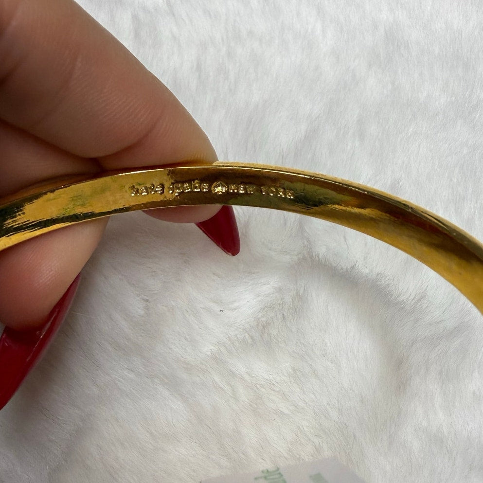 NWT Kate Spade Green Gold-Tone Bow Bracelet