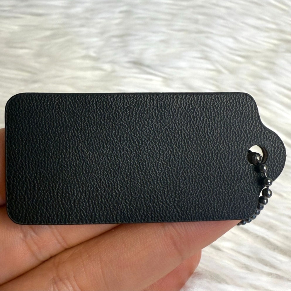 2" COACH Black Fob Bag Charm Hang tag Hangtag