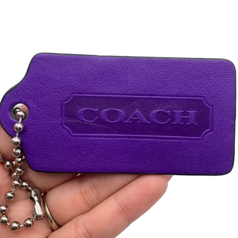 COACH Large Purple HangTag Bag Charm Fob