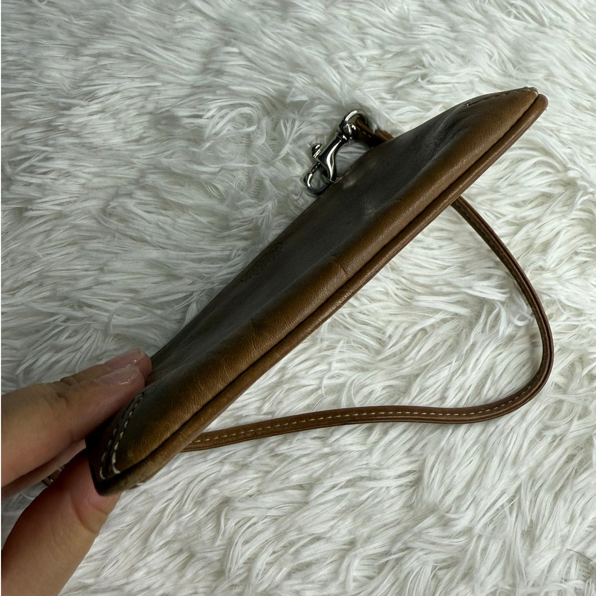 y2k COACH Leather Brown Wristlet