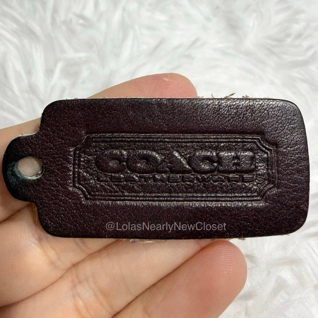 Vintage COACH Burgundy Fob Bag Charm Hang tag Hangtag