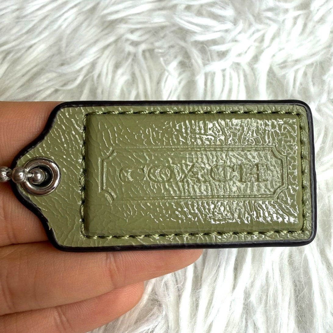 2" COACH  Patent Leather Fob Bag Charm Hang tag Hangtag