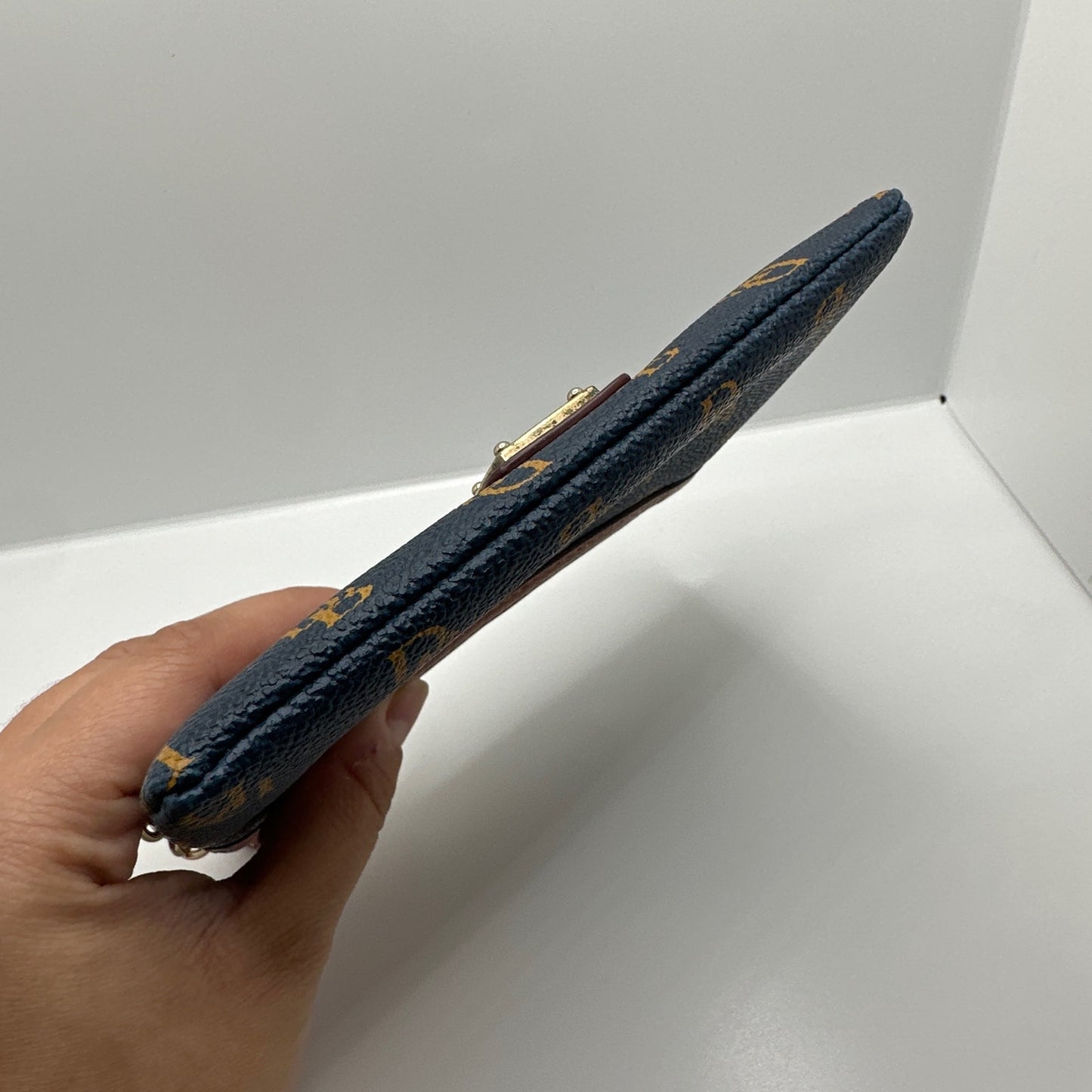 DOONEY & BOURKE Blue Brown Signature Pouch Case with Keychain