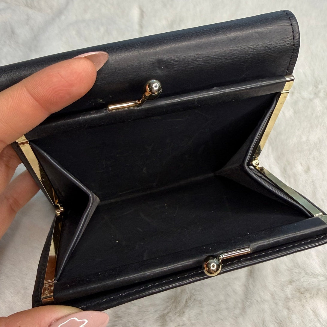 Vintage Coach Black Kisslock Med Wallet
