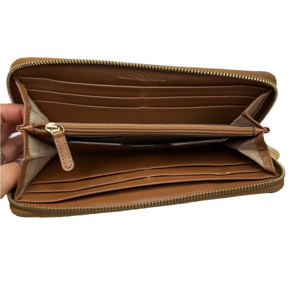 MICHAEL KORS Brown Zip Around Wallet