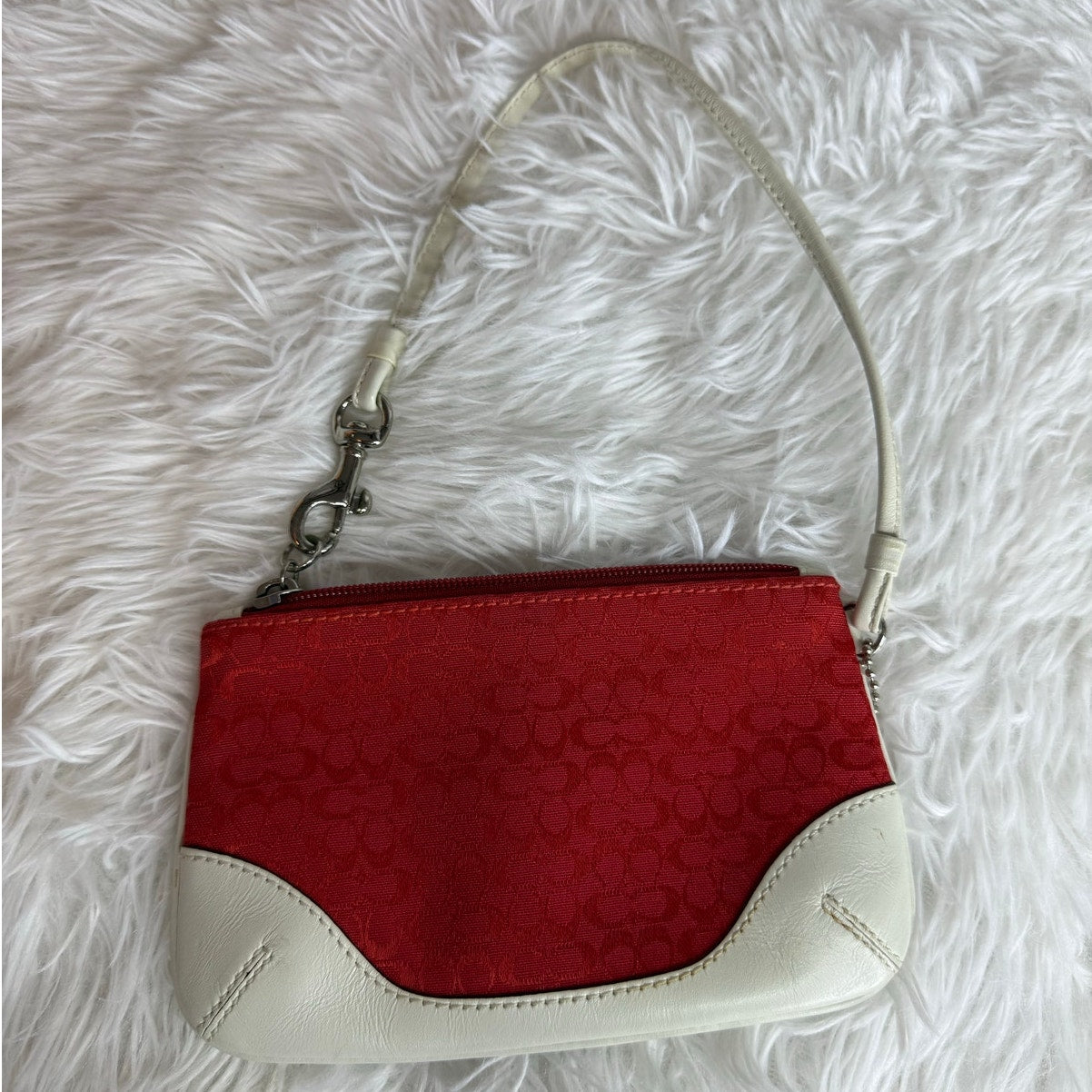 Vintage COACH y2k soho Red Canvas Wristlet