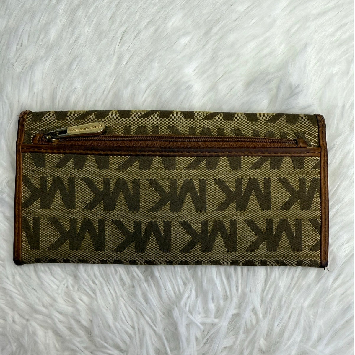 SALE Michael Kors Brown Signature Canvas Slim Wallet