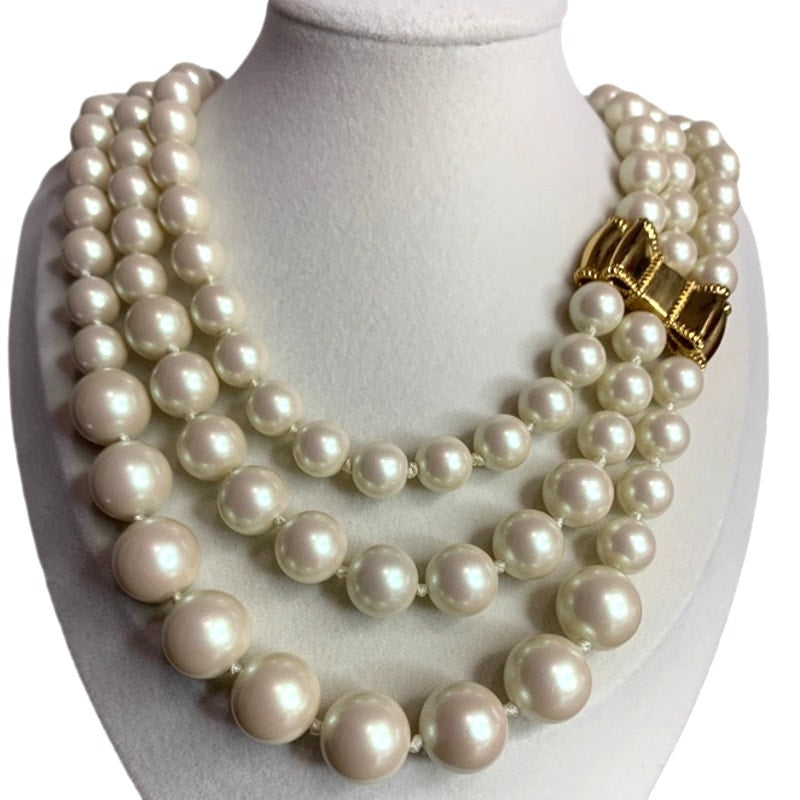 KATE SPADE New York Moon River Simulated Pear Pave Bow Rose Gold Tone Necklace