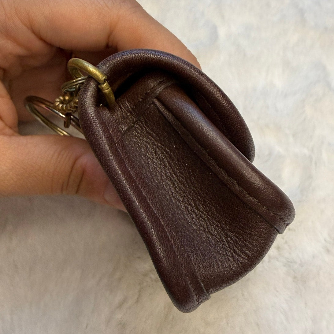 Vintage Coach City Key Fob Style 7105 Mahogany RARE Mini Pouch
