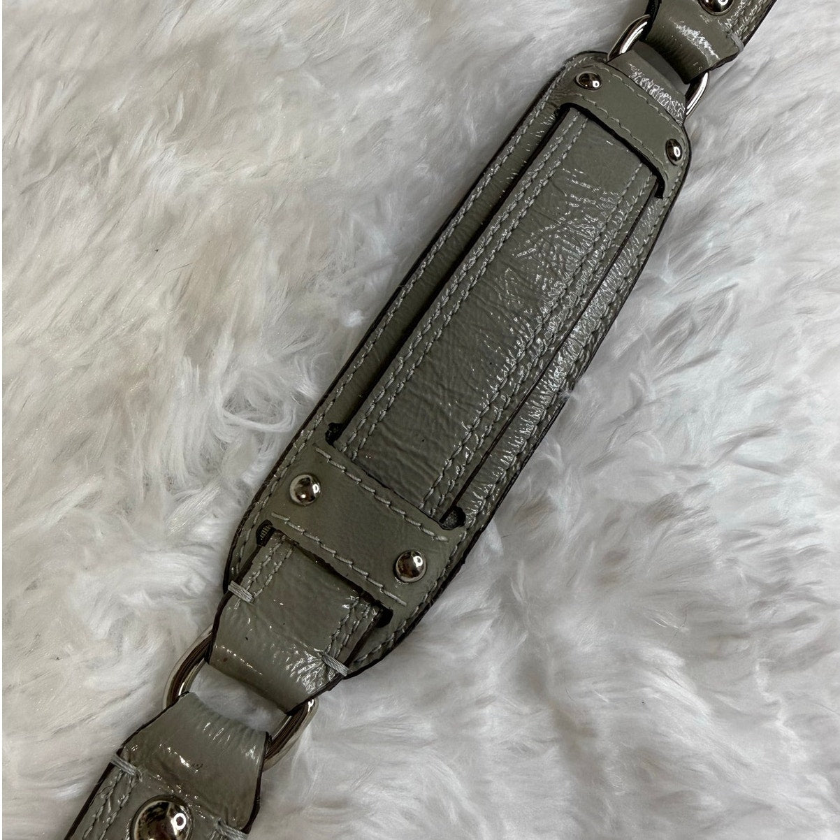 Patent Leather Gray Shoulder Replacement Strap