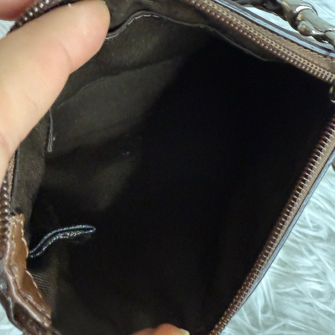 COACH y2k Brown Signature Canvas Wristlet