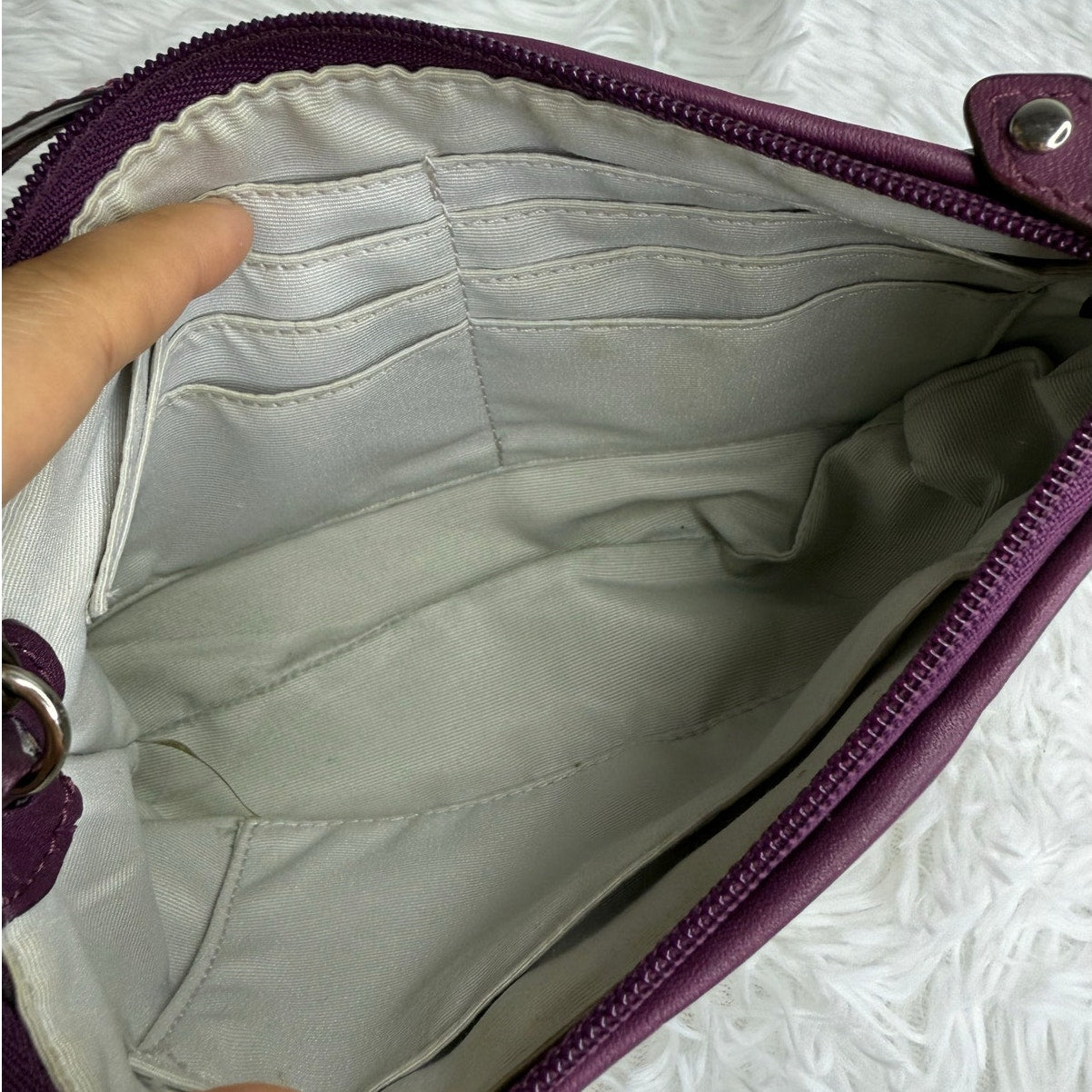 COACH y2k Purple Signature Canvas Wristlet Mini Purse
