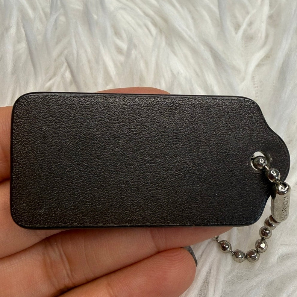 2"  COACH Brown Fob Bag Charm Hang tag Hangtag