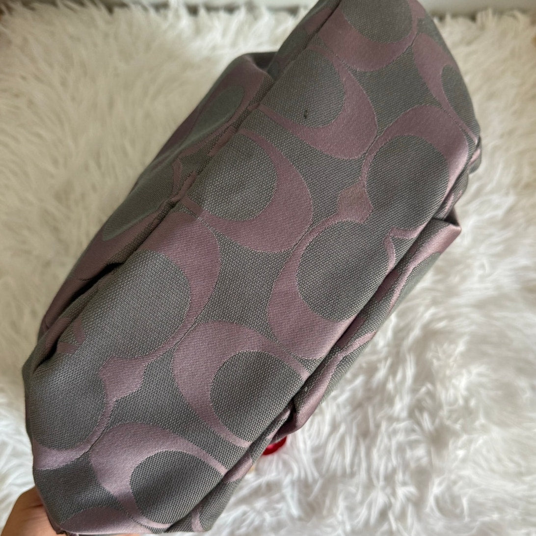 COACH Purple Signature Canvas Duffle Shoulder Bag Crossbody