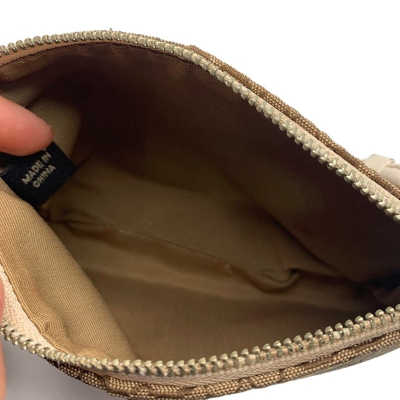 y2k COACH Brown White Signature Canvas Wristlet