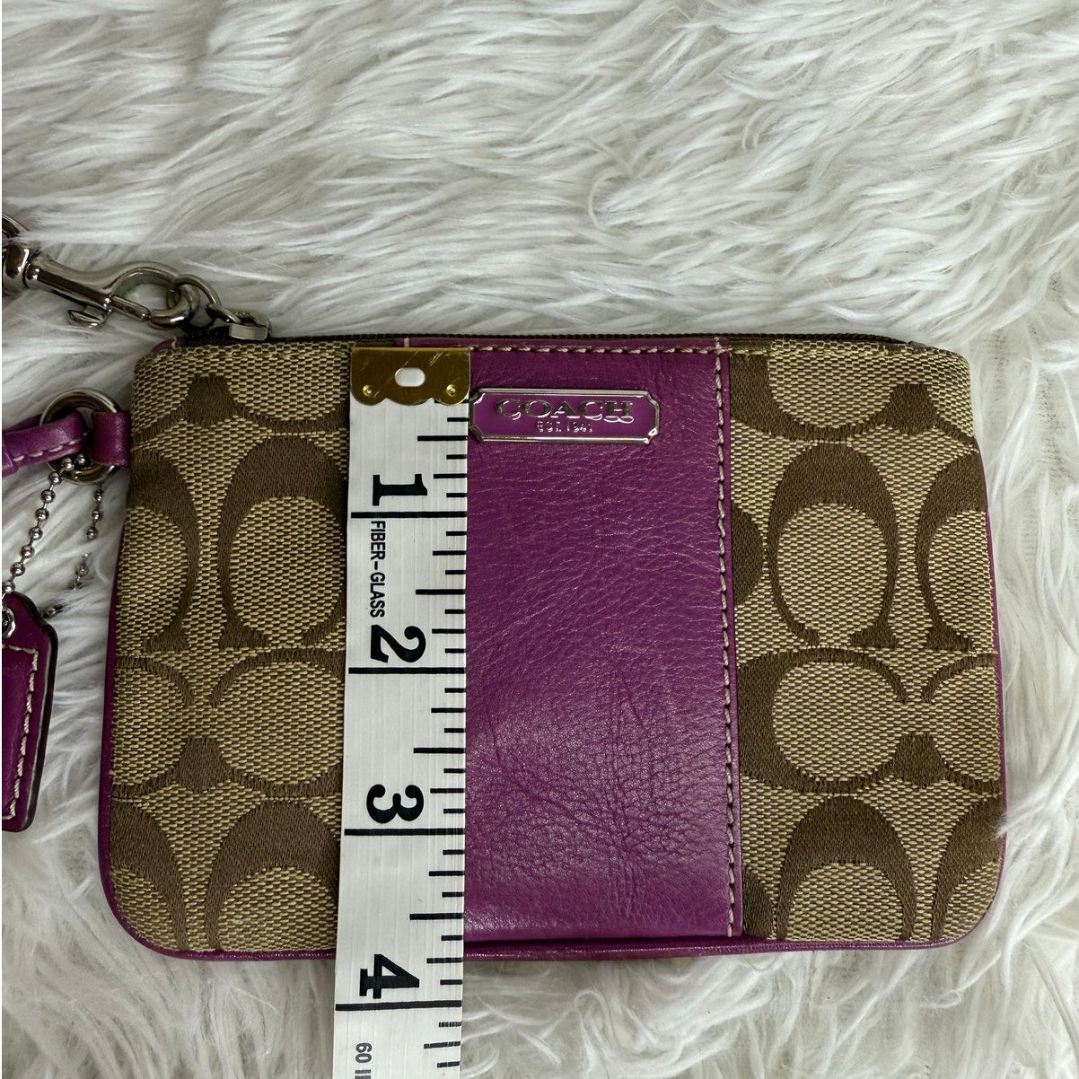 COACH y2k Purple Brown Signature Canvas Wristlet