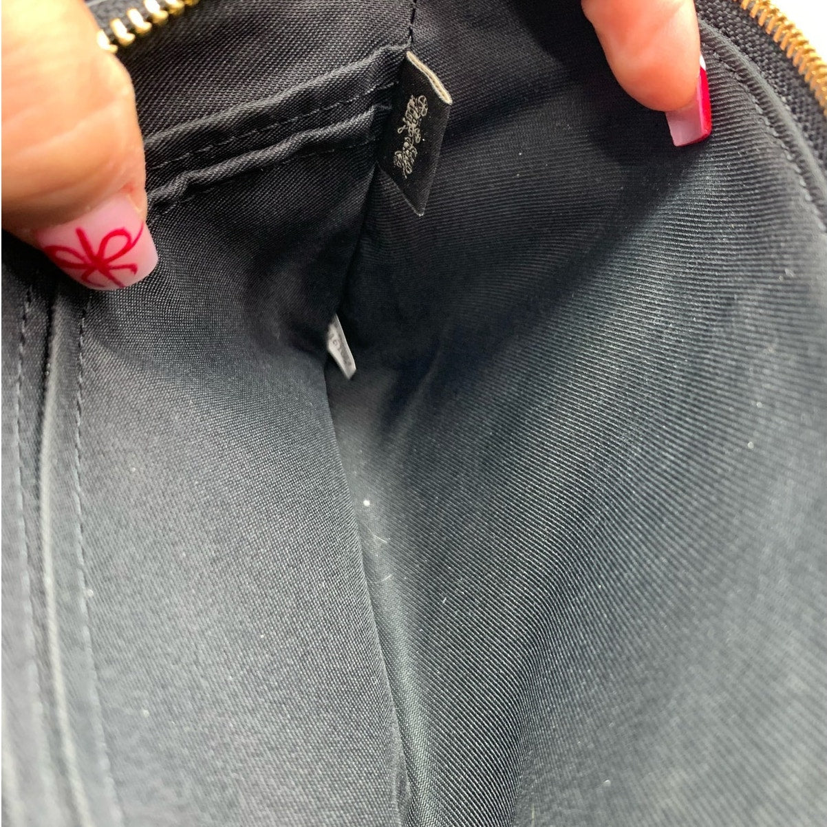 COACH Black Brown Double Large Zipper Wristlet