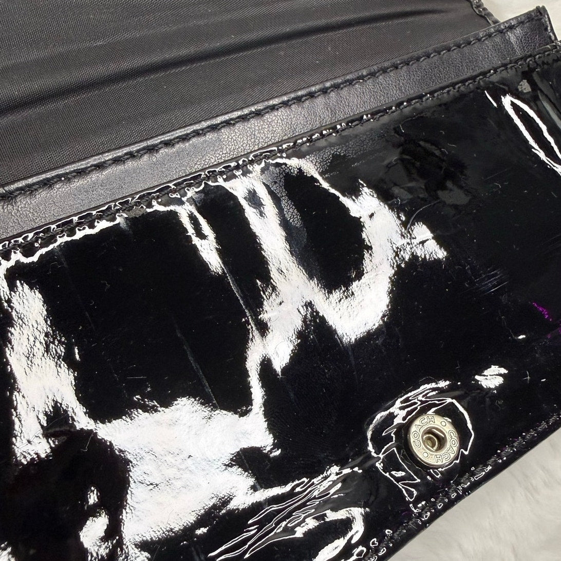 Coach Black Patent Leather Wristlet