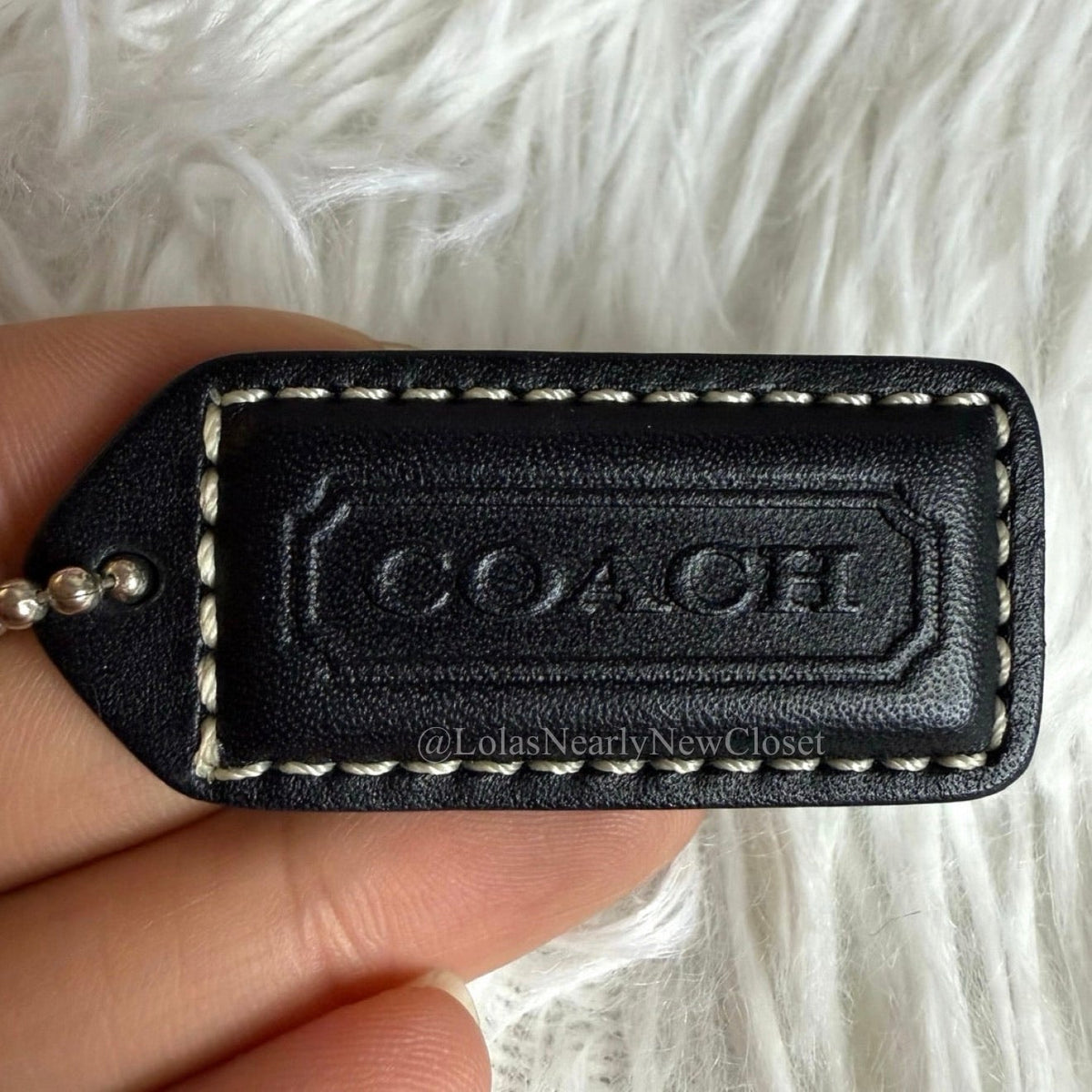 1.5" y2k COACH Black Fob Bag Charm Hang tag Hangtag