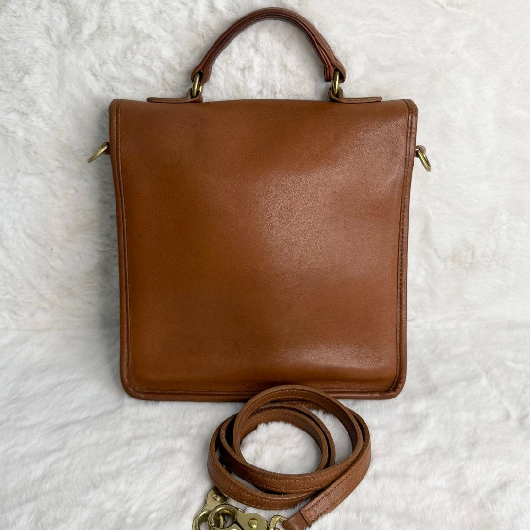 Vintage Coach 5130 Project Station British Tan Leather Crossbody Bag Purse