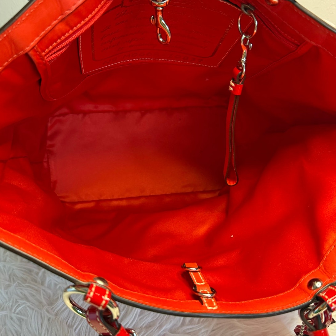 y2k Coach Vintage Red Patent Leather Perfume Print Tote