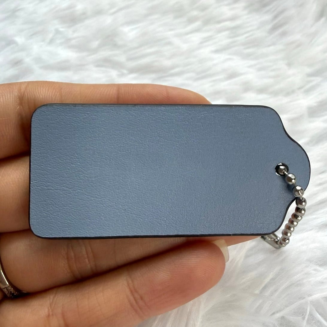 2" COACH Blue Fob Bag Charm Hang tag Hangtag