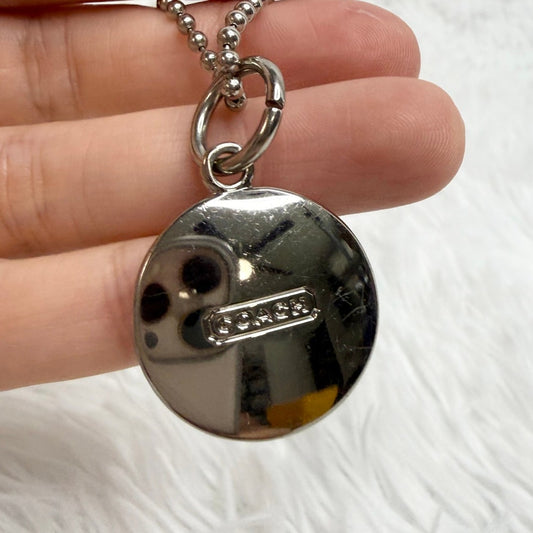 1" COACH Circle Metal Fob Bag Charm Hang tag Hangtag